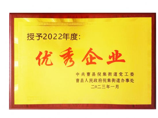 点击查看详细信息<br>标题：2022年 度 优 秀 企 业 阅读次数：308